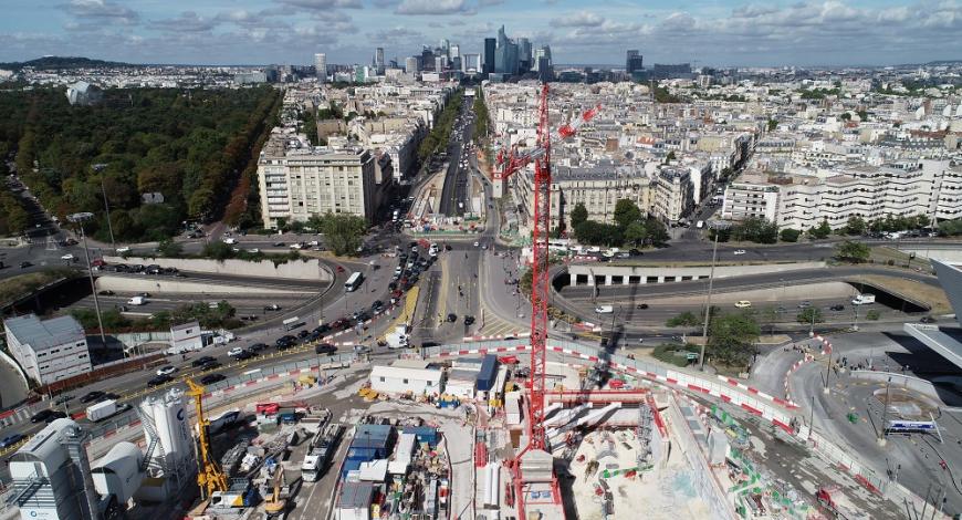 Chantier de la future gare de Porte Maillot. du projet Eole 