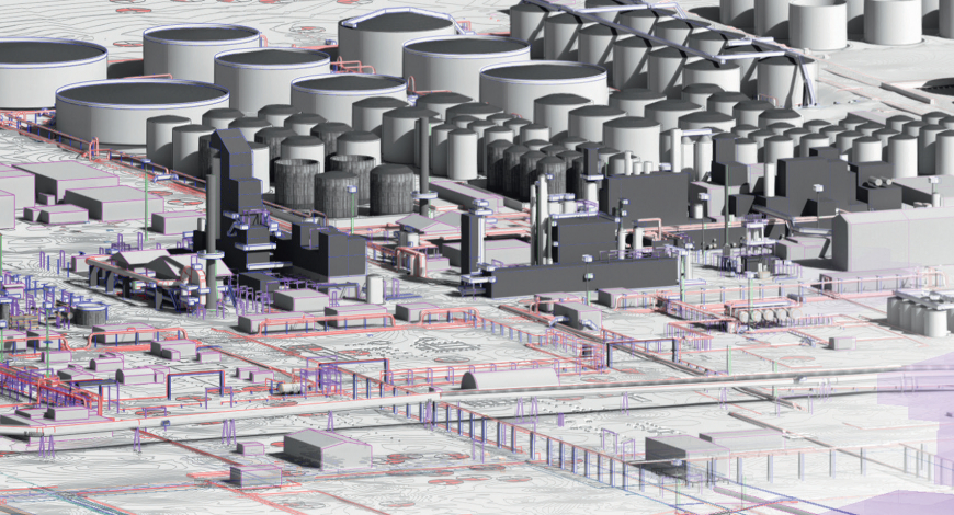 Déconstruction et dépollution de la raffinerie de Dunkerque grâce au BIM.