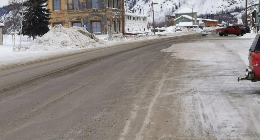 Front Street, Dawson City, mars 2021.