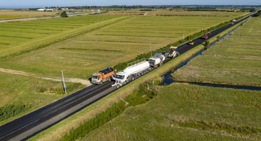 Chantier de la RD 758, à Villeneuve-en-Retz, en Loire-Atlantique.