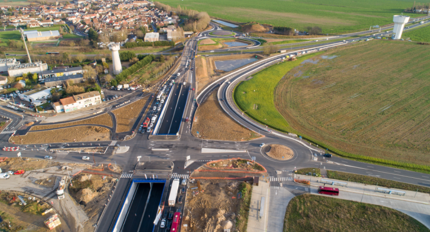 Carrefour du Christ de Saclay vu du ciel.