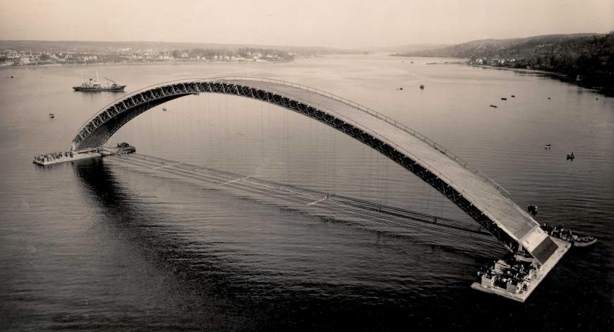 Reconstruction du pont Albert-Louppe à Brest en 1949 