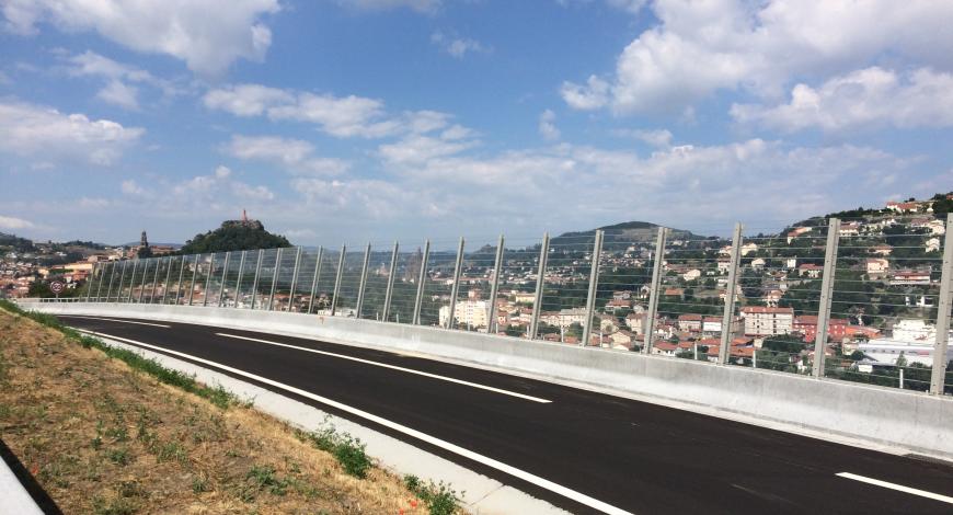 Rn 88 : Contournement du Puy- en-Velay – Écrans transparents en PMMA sur GBA élargie.