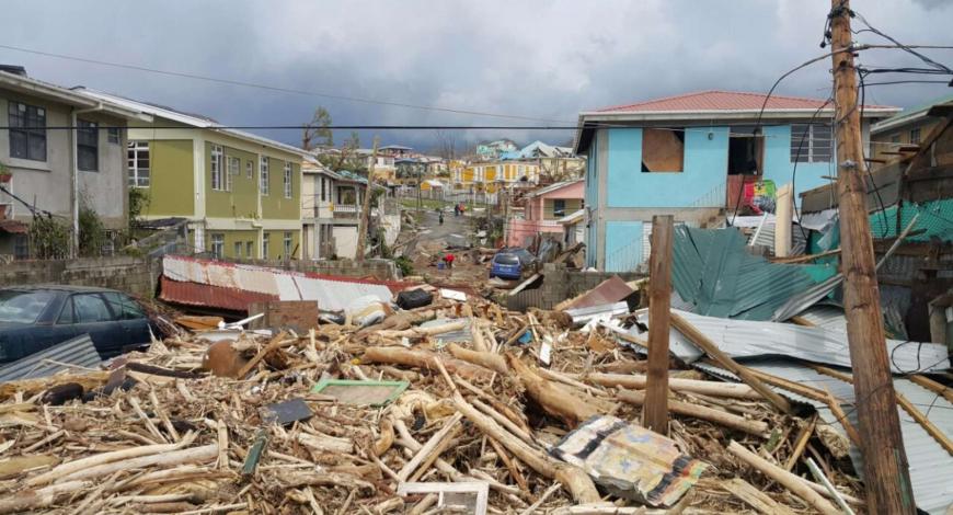 Dommages causés par l’ouragan Maria à Roseau, Dominique, le 20 septembre 2017.