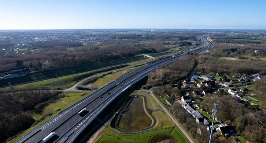 Vue aérienne de la 3e voie. 