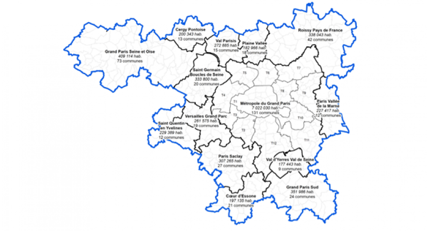Carte des 14 agglomérations désignées autorités compétentes en matière de mise en œuvre de la directive européenne 2002/49/CE