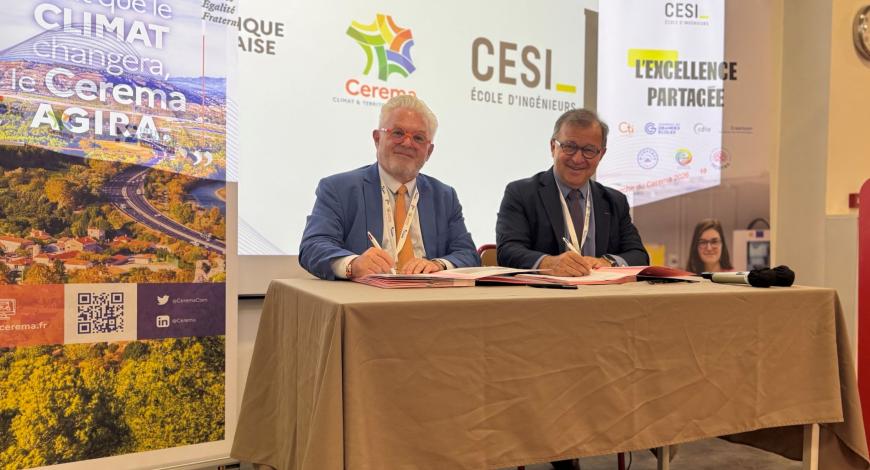 Signature du partenariat entre CESI École d'Ingénieurs et le Cerema