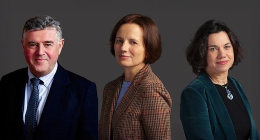 Depuis le 1er mars, la gouvernance de Vinci évolue : de gauche à droite, Patrick Richard, secrétaire général, Sophie Deis-Beauquesne, directrice juridique, et Céline Acharian, directrice éthique et comportements