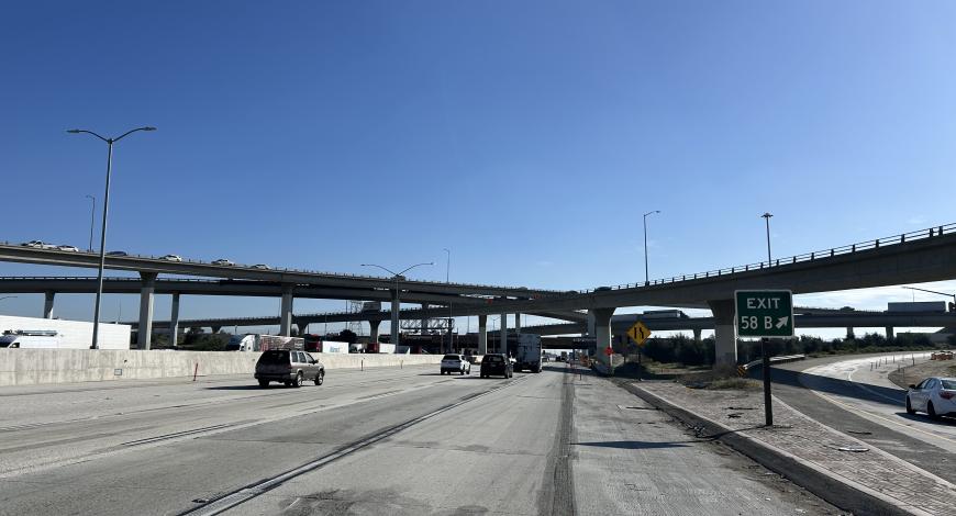 Vue de la section de l’I10 concernée par le projet