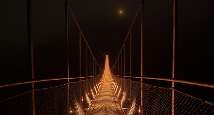 Passerelle  himalayenne de Mazamet (81), premier prix du concours Lumière 2023,. 