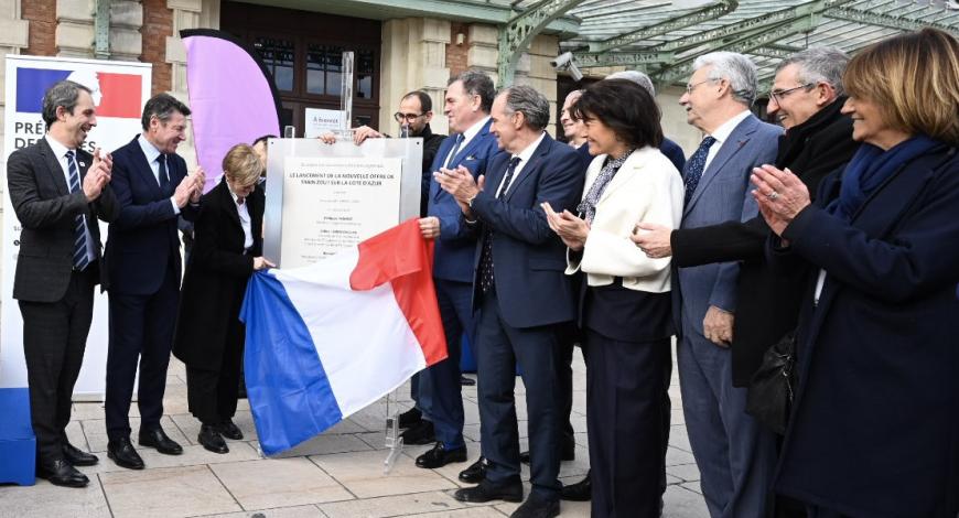 Inauguration de la nouvelle offre de trains régionaux Zou ! dans le cadre de l’ouverture à la concurrence, en présence notamment du ministre en charge des Transports, Philippe Tabarot