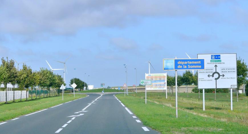 Route nationale 25 dans le département de la Somme