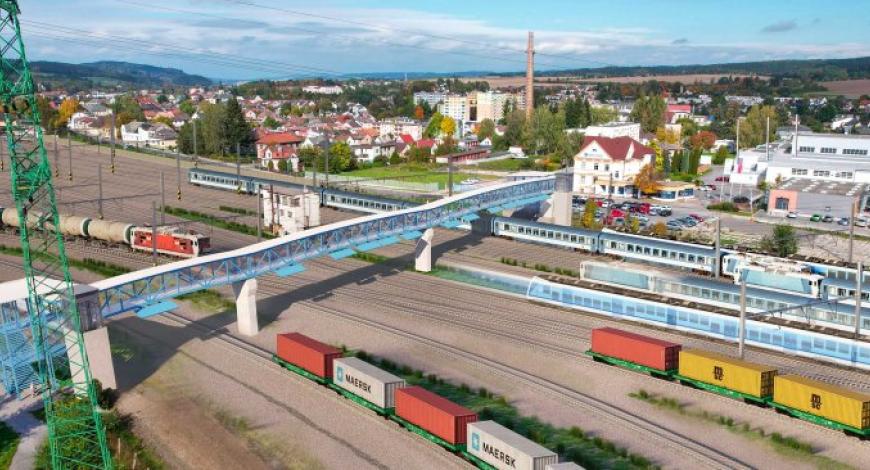 Vue du nœud ferroviaire de Česká Třebová Vue du nœud ferroviaire de Česká Třebová