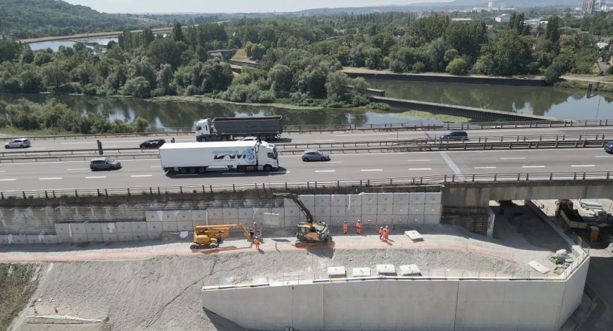 Chantier du viaduc de Beauregard à Thionville