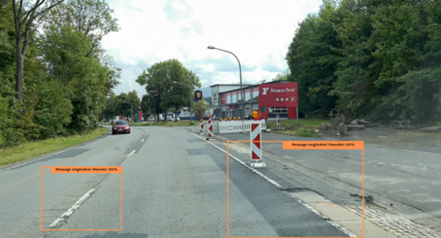 L’intelligence artificielle de Vialytics détecte les marquages longitudinaux endommagés