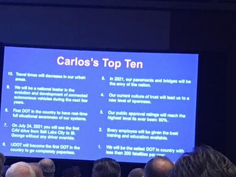 Les 10 objectifs de Carlos Braceras pour les prochaines années.