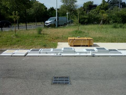 Planche d’essai avec échantillons