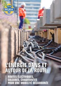 Sur le chantier de route électrique par induction de Rouen, les câbles rangés dans le fond de la tranchée relient les bobines électromagnétiques à l’armoire électrique Sur le chantier de route électrique par induction de Rouen, les câbles rangés dans le fond de la tranchée relient les bobines électromagnétiques à l’armoire électrique