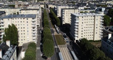 Aménagement du tramway de Caen en 2019.