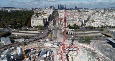 Chantier de la future gare de Porte Maillot. du projet Eole 