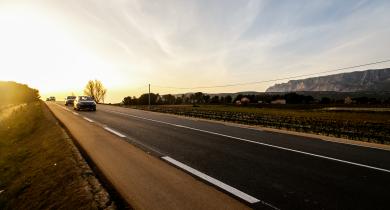 RD 7N à l’est des Bouches-du-Rhône.