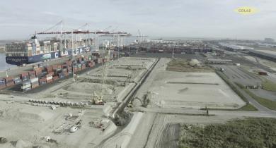 Chantier du Grand port maritime de Dunkerque.