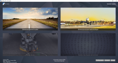Interface d’accueil du logiciel Alizé2®.