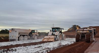 Échelon de traitement pour la construction d'un remblai de la trace du projet High Speed Two (Royaume-Uni)