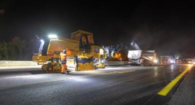 Chantier de l’A9 entre Nîmes Est et Nîmes Ouest. 