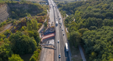 Chantier de l'autoroute A3 en 2020