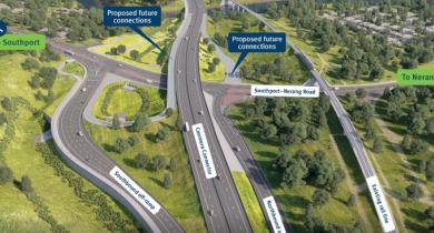 Projet de construction de la nouvelle section du projet Coomera Connector Stage 1 Sud à Gold Coast