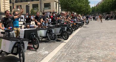 Les vélos cargo de la cyclologistique lors de la fête du vélo en 2021. 