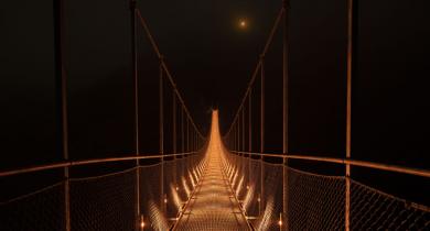 Passerelle  himalayenne de Mazamet (81), premier prix du concours Lumière 2023,. 