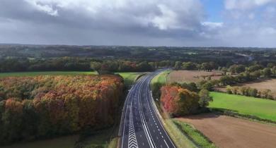 RN141 entre Roumazières-Loubert à Exideuil-sur-Vienne en Charente