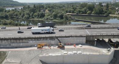 Chantier du viaduc de Beauregard à Thionville