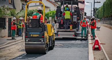 Premier chantier routier de Vinci Construction avec du matériel 100 % électrique