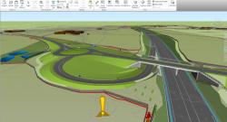 Aperçu d'une maquette numérique d'infrastructures routières.  