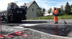 Le tronçon expérimental en chantier.