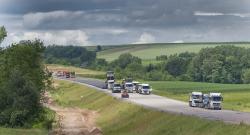 Réalisation de la grave-bitume sur le lot 43B de la LGV Est entre Lupstein et Eckwersheim par l’agence Colas Bas-Rhin.