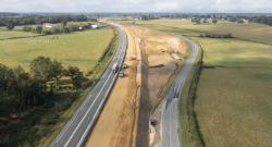 Zone d’élargissement de l’A79 : vue de la couche de forme.